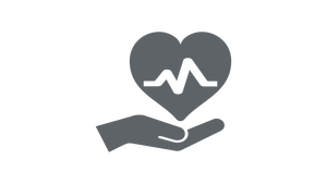 Grey icon of medical heart